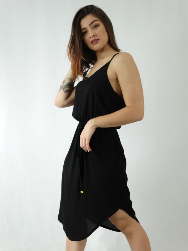 vestido preto com elastico na cintura