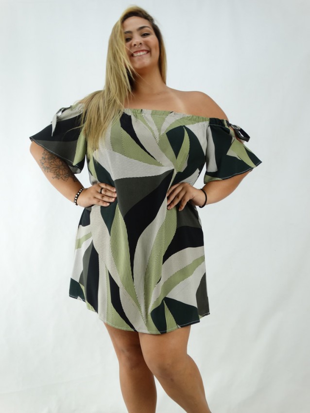 vestido em viscose plus size